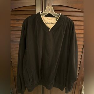 Men’s Glen Echo Golf pullover vneck  windbreaker Jkt Sz XL Black Long Sleeve